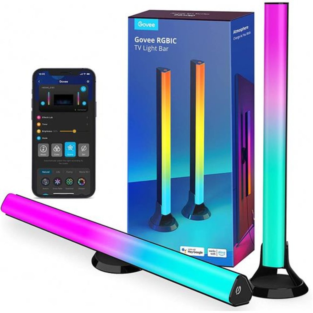 Govee RGBIC TV Light Bars, 15 Inches TV Backlight with Double Light Beads